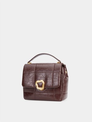 Songmont Chocolate Medium Tasche Damen Braun Rot | WHP3060TP